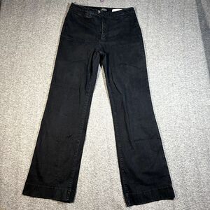 NYDJ Straight Leg Jeans Women's 14 Black Stretch Denim High Rise USA 31x33.5